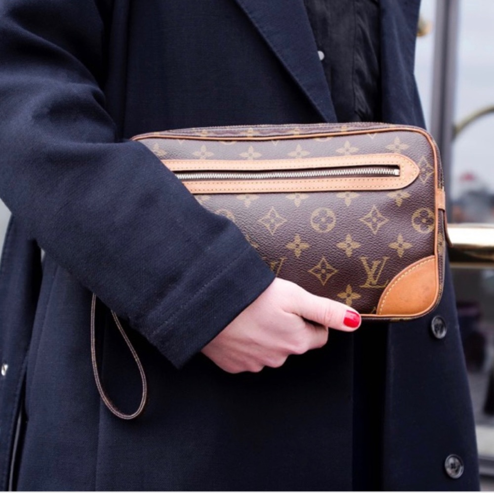 authentic LV Monogram Marly Dragonne GM Clutch - Picture 3 of 14